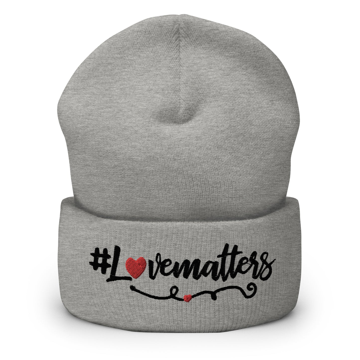 #LOVEMATTERS - EMBROIDERED Cuffed Beanie